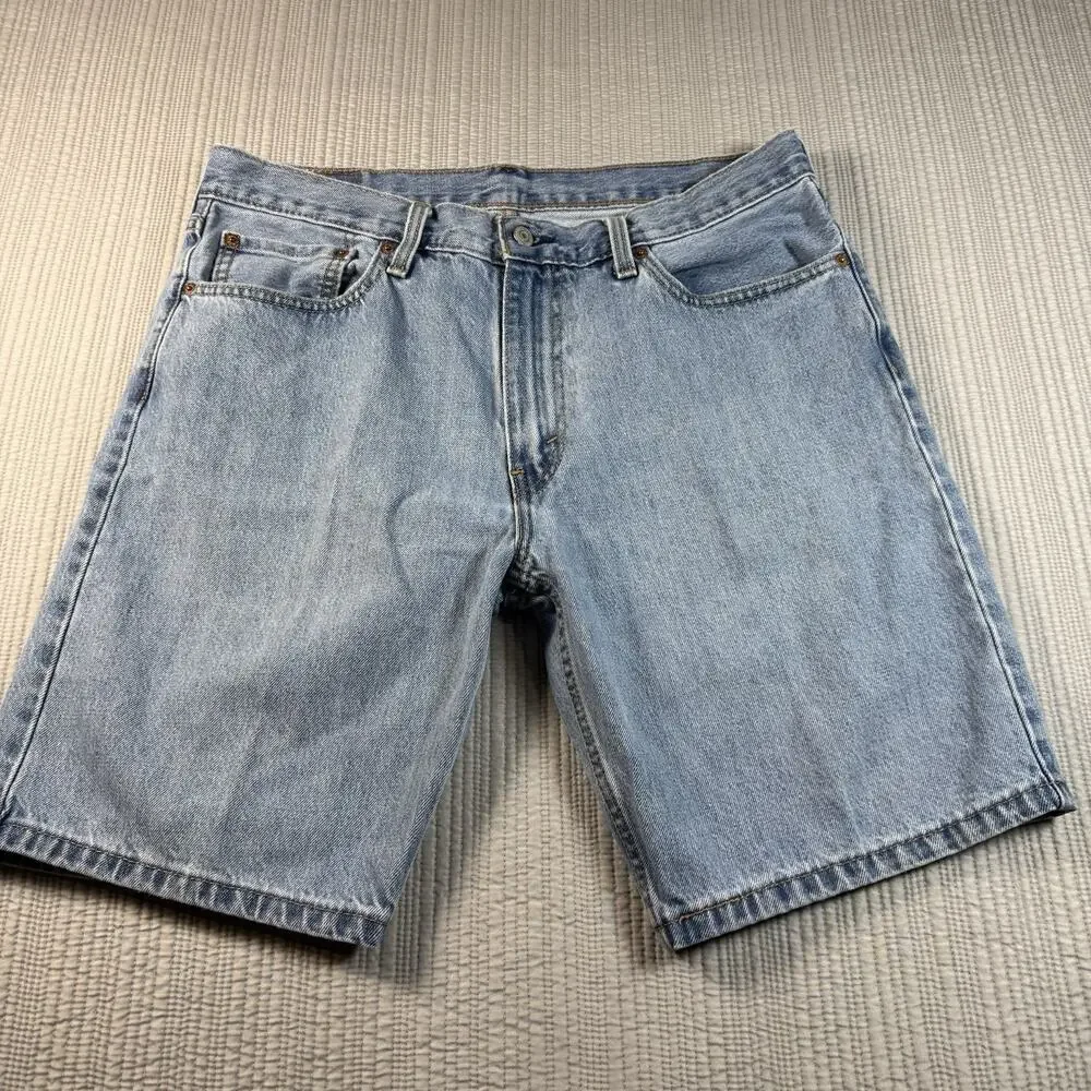 Levis Blue Jean Shorts 405 Mens 36 X 10 Jorts Y2K Dad Retro Skater Americana